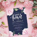 Search for watercolor floral invitations Navy