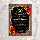 Search for sunflower 50th birthday invitations Wood