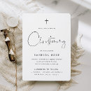Search for script christening invitations Black and white