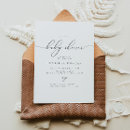 Search for calligraphy baby shower invitations Black and white