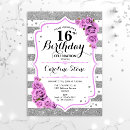 Search for purple birthday invitations floral