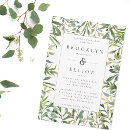 Search for modern watercolor wedding invitations Greenery