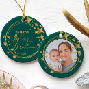 Search for gold star christmas tree decorations Baby first christmas