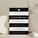 Search for black and white stripe graduation invitations Striped