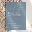 Search for simple floral invitations Dusty blue