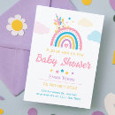 Search for blue baby girl shower invitations Unicorn