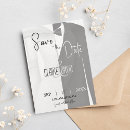 Search for tuxedo save the dates Black and white