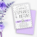Search for lavender black wedding invitations Modern