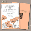 Search for elegant modern floral wedding invitations Orange