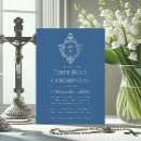 Search for blue first communion invitations Elegant script