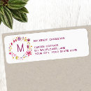 Search for floral initial return address labels Unique