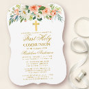 Search for white first communion invitations Gold cross