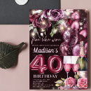 Search for wine 40th birthday invitations Elegant