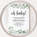 Search for greenery eucalyptus baby shower invitations Green and white