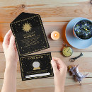 Search for sun moon stars invitations Black and gold