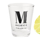 Search for monogram shot glasses Bridal shower