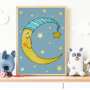 Search for moon and stars nursery art For kids