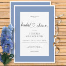 Search for blue and white bridal shower invitations Calligraphy script