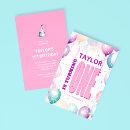 Search for turning one 1st birthday invitations Pink