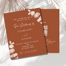 Search for botanical foliage wedding invitations Burnt orange