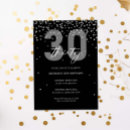 Search for silver 30th birthday invitations Silver and black