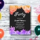 Search for neon 40th birthday invitations Floral