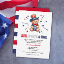 Search for red baby boy shower invitations Patriotic