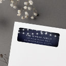 Search for string light return address labels Navy blue