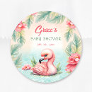 Search for luau baby shower stickers Flamingo
