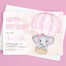 Search for pink elephant invitations Hot air balloon
