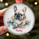 Search for frenchie christmas tree decorations Watercolor