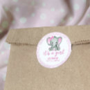 Search for pink elephant thank you stickers It's a girl
