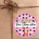 Search for pink paw print stickers Birthday