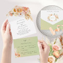 Search for peach and green wedding invitations Watercolor floral