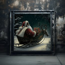 Search for santa sleigh art Red