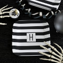 Search for black white striped plates Halloween