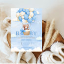 Search for bear baby boy shower invitations Cute teddy bear