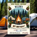 Search for one happy camper 1st birthday invitations Campfire