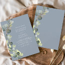 Search for dusty blue eucalyptus wedding invitations Watercolor