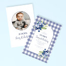 Search for berry 1st birthday invitations Blue