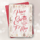 Search for peace earth christmas cards Red