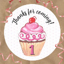 Search for cupcake thank you stickers 1st birthday