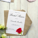 Search for red rose bridal shower invitations Watercolor
