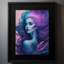 Search for mermaid underwater art Blue