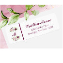 Search for floral monogram return address labels Pink
