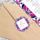 Search for pink round wedding stickers Traditional