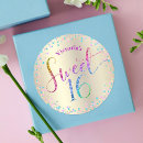 Search for gold birthday stickers Sweet 16