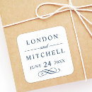 Search for navy blue wedding stickers Typography