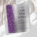 Search for purple 21st birthday invitations Glam