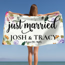 Search for bride and groom beach towels Just married